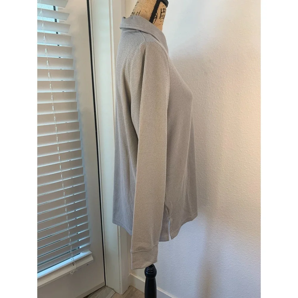 (H-237) Cuddl Duds Lounge Set Women TS Gray 2PC Top & Pants Soft Stretch QVC New